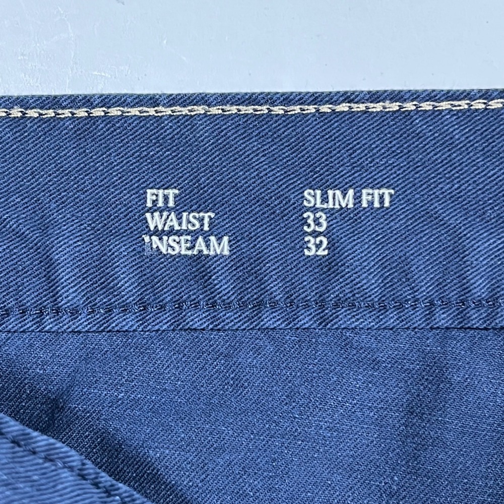 Banana Republic Linen Cotton Old Money Slim Fit Navy Pants 33x32 Preppy Career - Picture 10 of 12